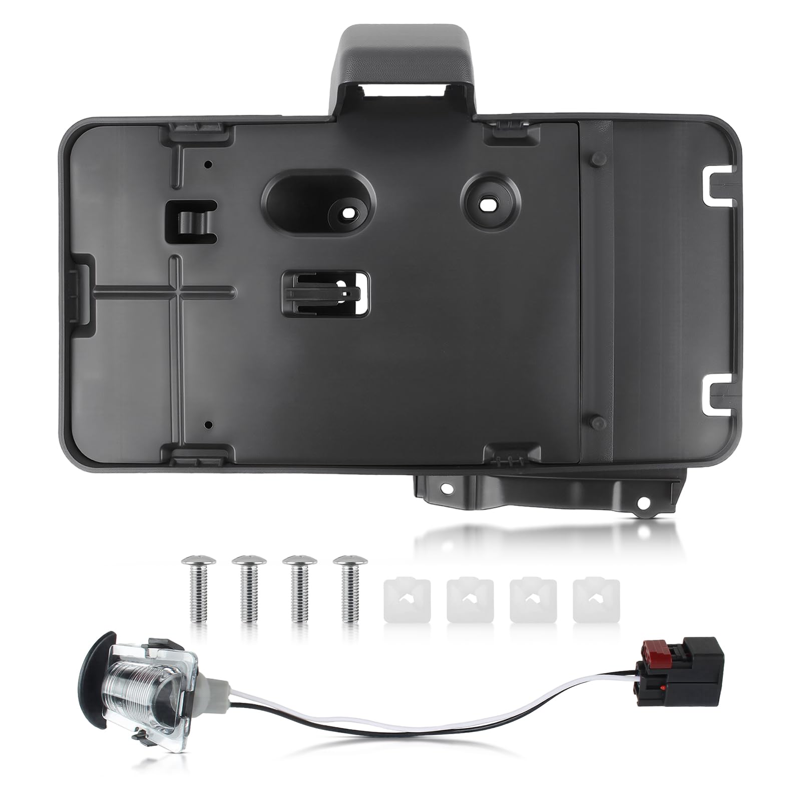 CARBBIA 68064720AA Rear License Plate Holder Bracket with Light compatible with Jeep Wrangler 2007 2008 2009 2010 2011 2012 2013 2014 2015 2016 2017