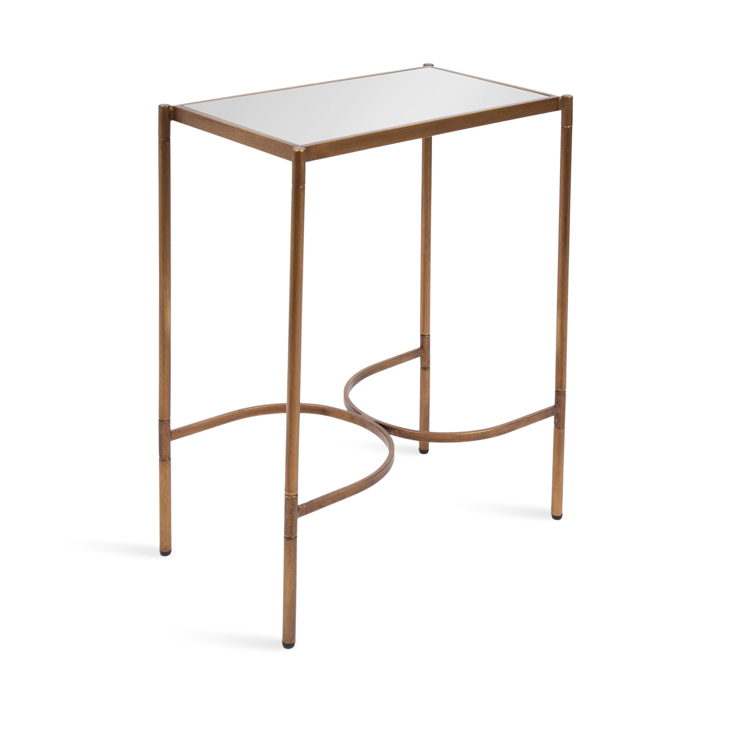 Kate and Laurel Catriona Modern Glam Metal Skinny Side Table, 19 x 11 x 24, Gold, Rectangular Slim Living Room End Table with Unique Geometric Base for Use as Bedroom Accent or Entryway Decor