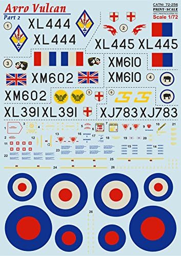 Decal for AVRO Vulcan, Part 2 Airplane Accessories 1/72 PRINT SCALE 72-256