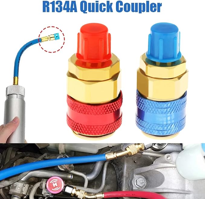 Adaptadores Rápidos R134a para Aire Acondicionado Auto, Conectores HVAC miniatura 5