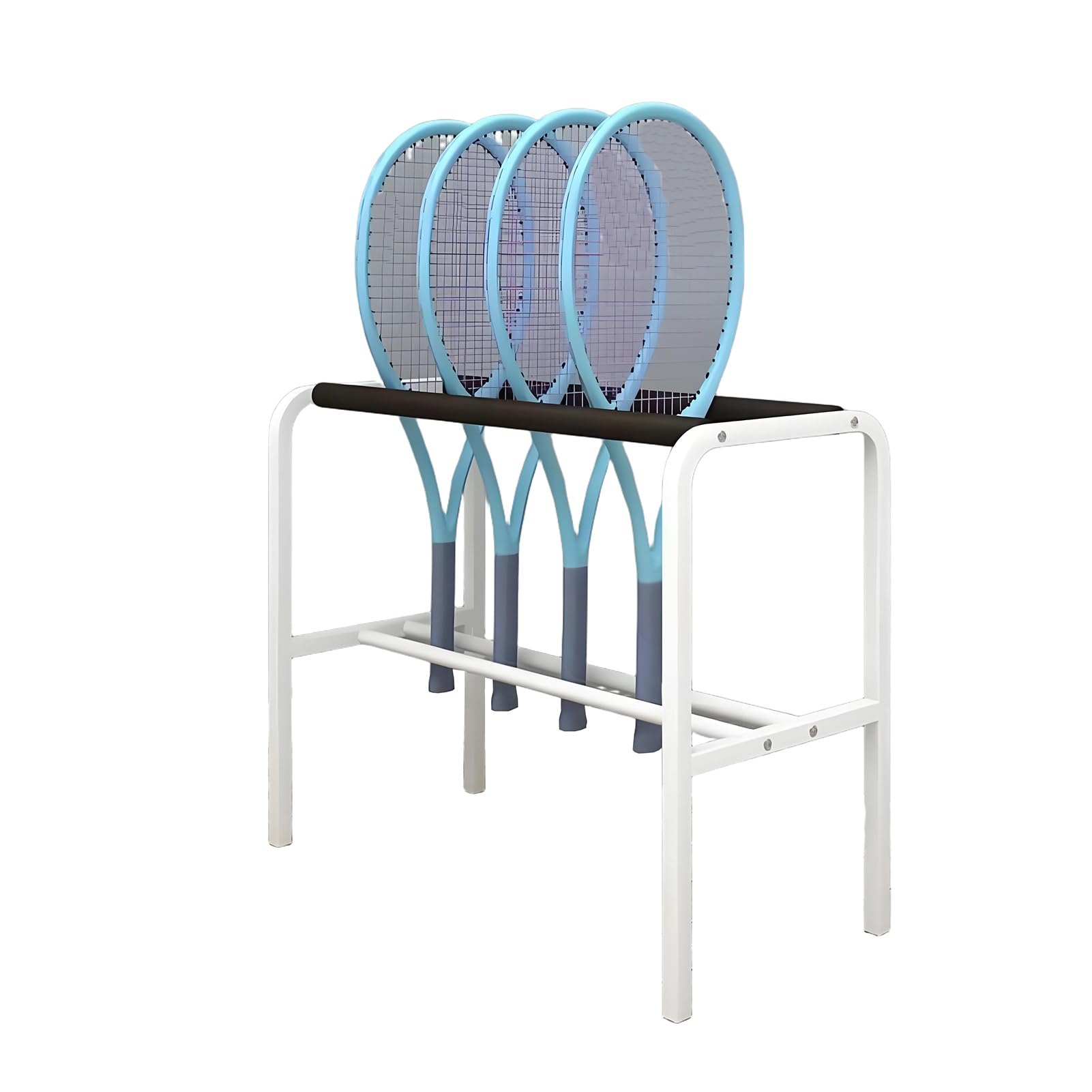 Espositore in ferro per 20 racchette da tennis, autoportante, per attrezzature sportive e elegante supporto per attrezzi da tennis