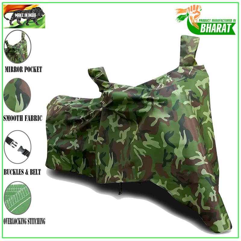 Image of DUFFEL-100% Heat Protection Two Wheeler Bike /Scooty Body Cover for TVS iQube BS6 Water Resistance /UV-Rays /Birds Dropping /Scratchproof /Dust Proof /Waterproof[Green Jungle Print]
