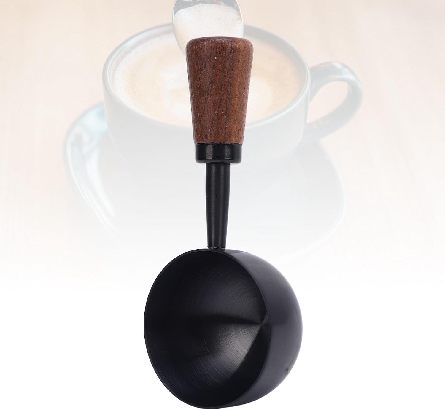 Coffee Scoop, 2 Tablespoon Stainless Steel Coffee Measuring Spoon, Vintage Short Wooden Handle Coffee Scoop for Ground Coffee, Loose Tea, Powder and Other Dry Goods (30ML)