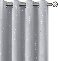Vista 87 de BGment - Cortinas opacas para dormitorio infantil, con ojales, con aislamiento térmico, estampado de estrellas plateadas, para oscurecer
