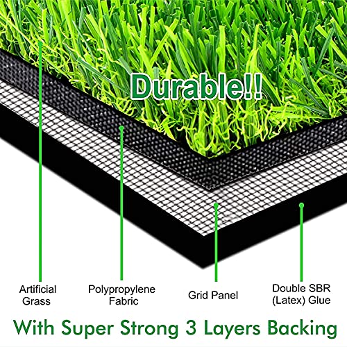 Image of Yellow Weaves Polypropylene 45 Mm High Density Artificial Grass Carpet Mat for Balcony, Lawn, Door(4 X 4 Feet), Green