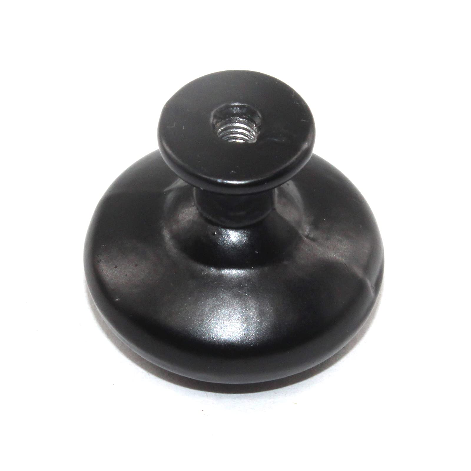 Zerniple Solid Aluminum Alloy Round Single Hole Knob Black Handle Pull for Kitchen Cabinet Cupboard Drawer Wardrobe,29x25mm (8 Pieces) - Image 4