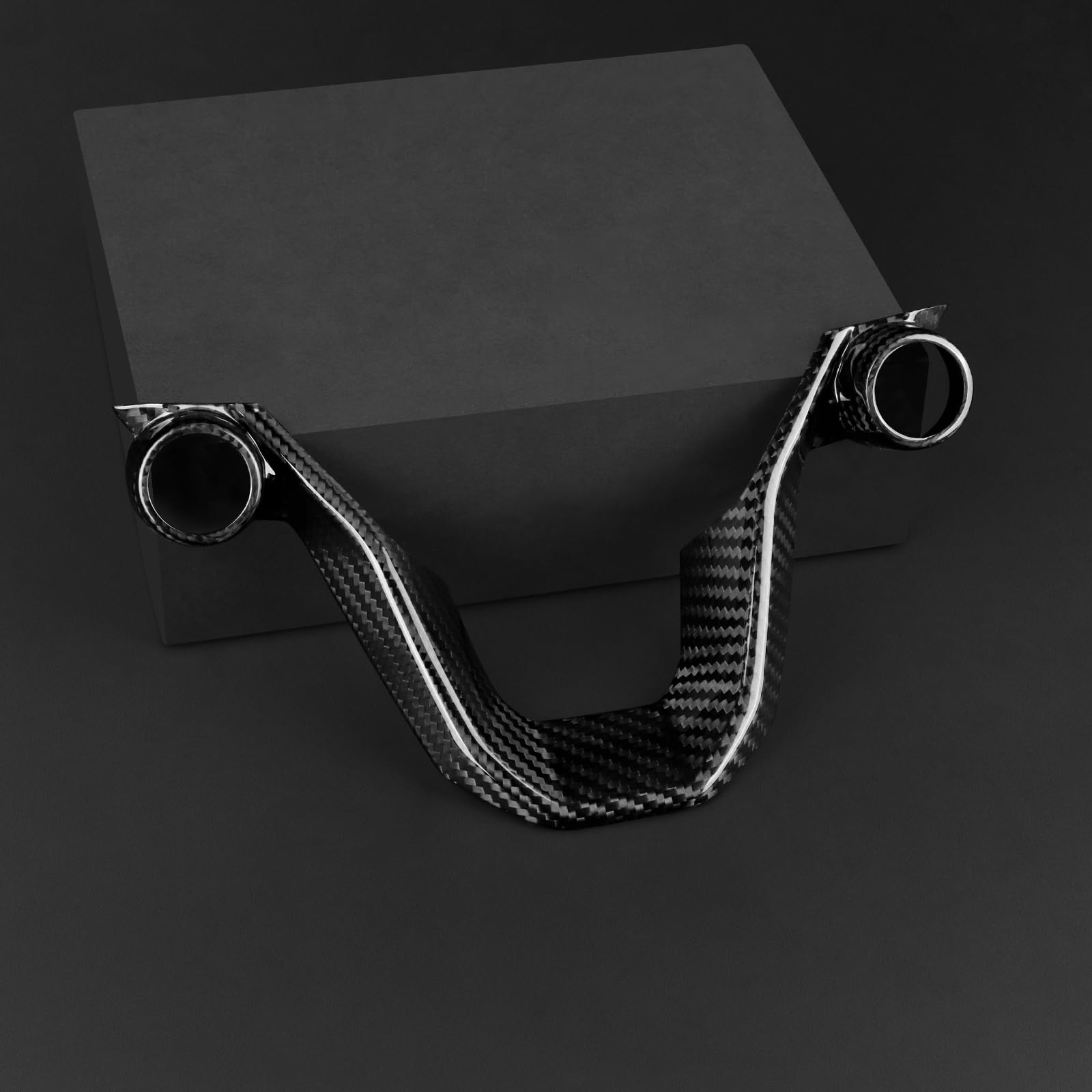 KUNGKIC Pegatina de barbilla de volante de coche de fibra de carbono seca para Cupra Ateca/Terramar/Cupra Formentor Cupra Leon/Born/Tavascan Accesorios de decoración de interiores (negro)