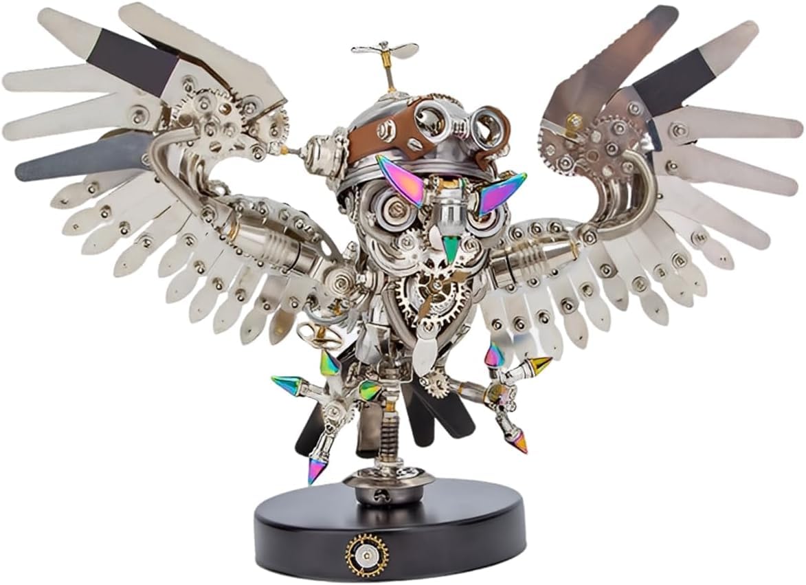 Rompecabezas 3D para Adultos, 1150 Piezas, Rompecabezas De Metal De Búho 3D, Modelo De Ensamblaje Mecánico De Metal Steampunk DIY, Cumpleaños.