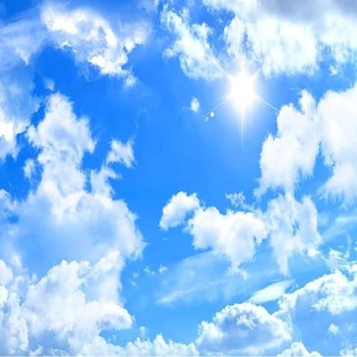 Miniatura 2 de Papel tapiz autoadhesivo de cielo azul con nubes blancas, para despegar y pegar, murales de pared para sala de estar, dormitorio de niños,
