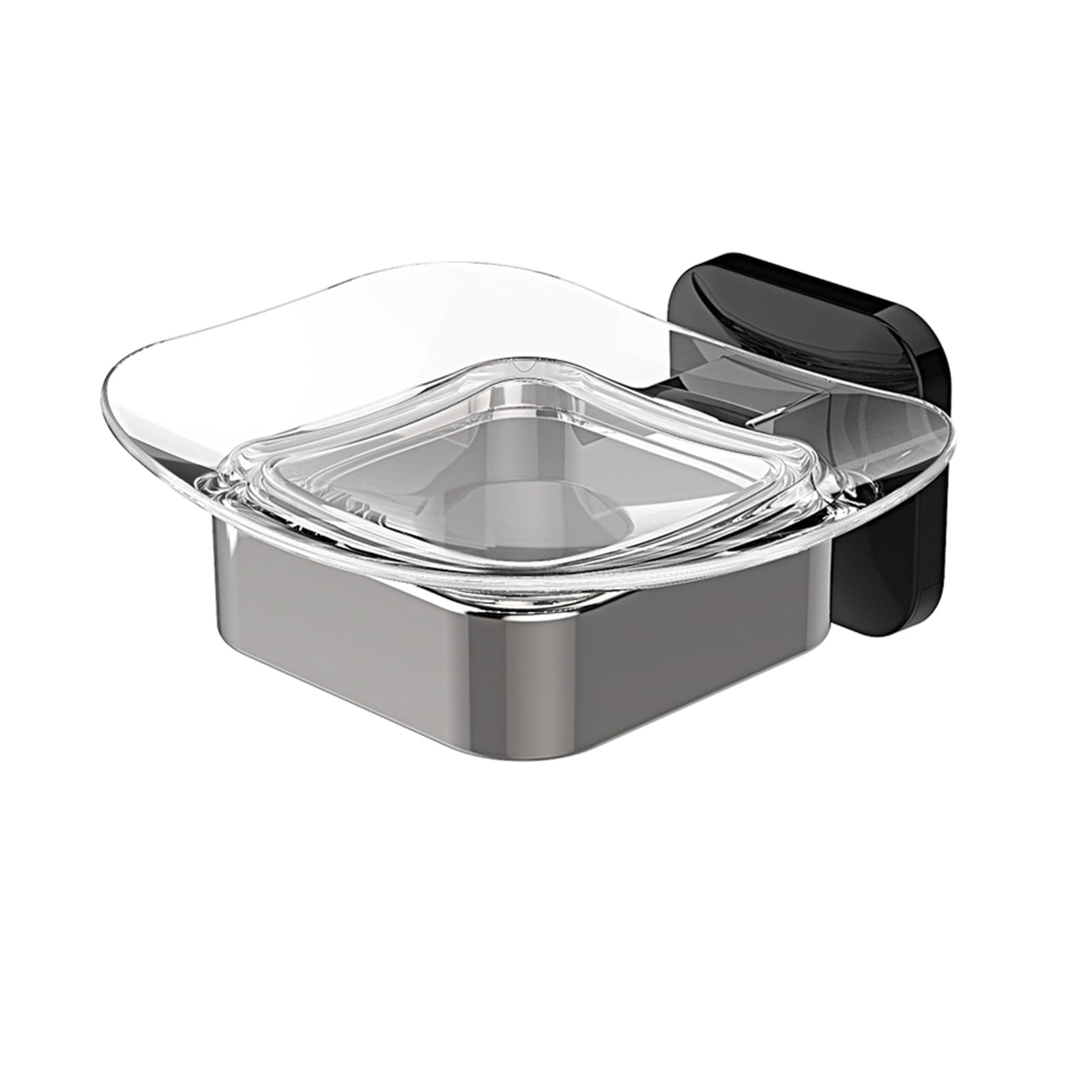 Porte-savon pour douche mural bicolore compact 4.49×4.33in support stable