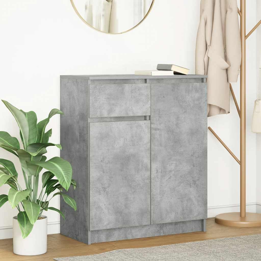 vidaXL Credenza con Cassetto Grigio Cemento 71x35x84 cm in Truciolato, Mobile Contenitore, Mobile credenza, Armadio corridoio, Mobile Buffet