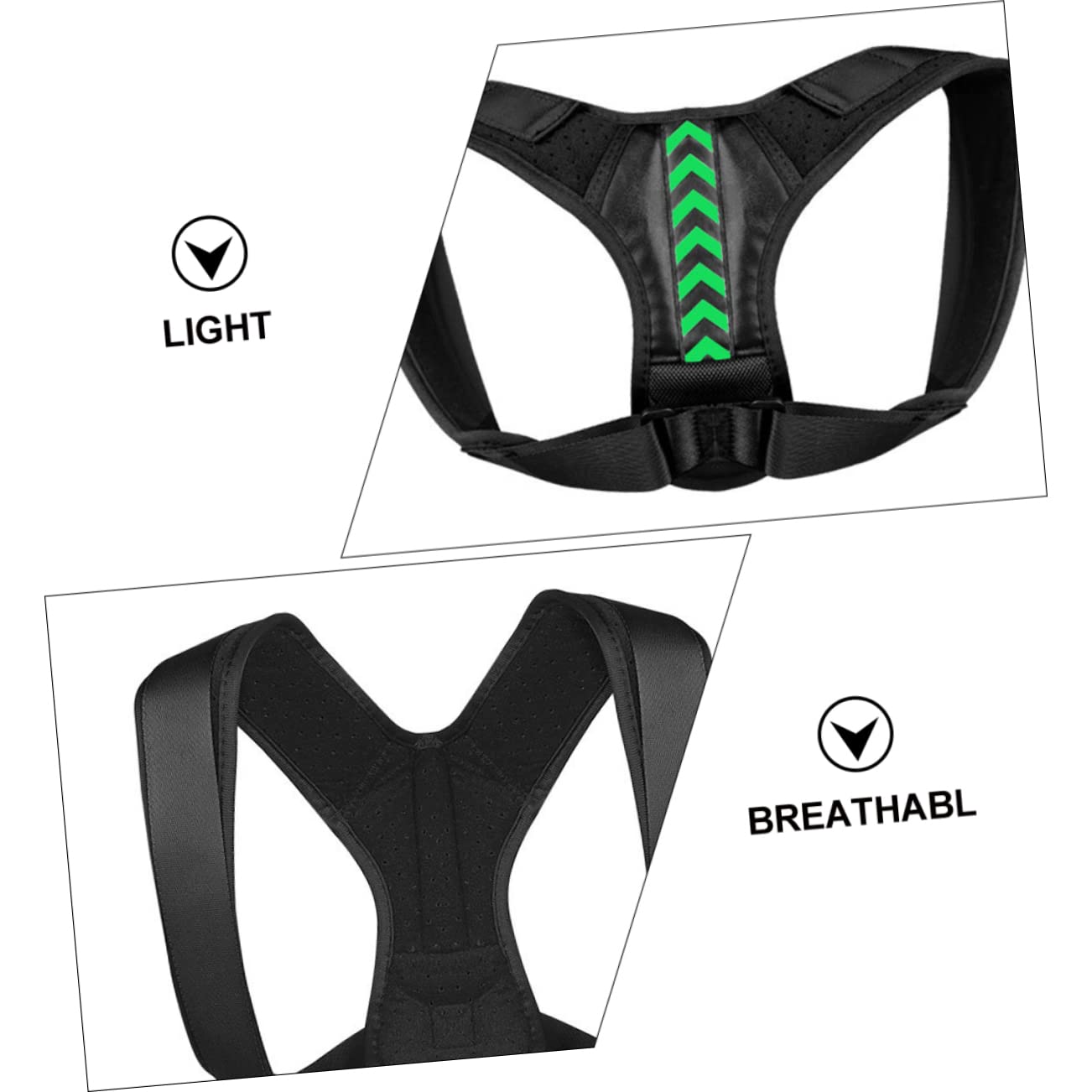 COLLBATH 1pc Posture Belt Humpback Vest Bra Posture Trainer Band Device Posture Belt Posture Brace Ribbon Black