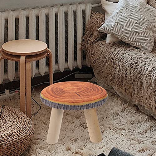 LIFKOME Mini Banquinhos De Madeira Trocador De Sapatos Banquinho Infantil Redondo Banquinho Baixo Su