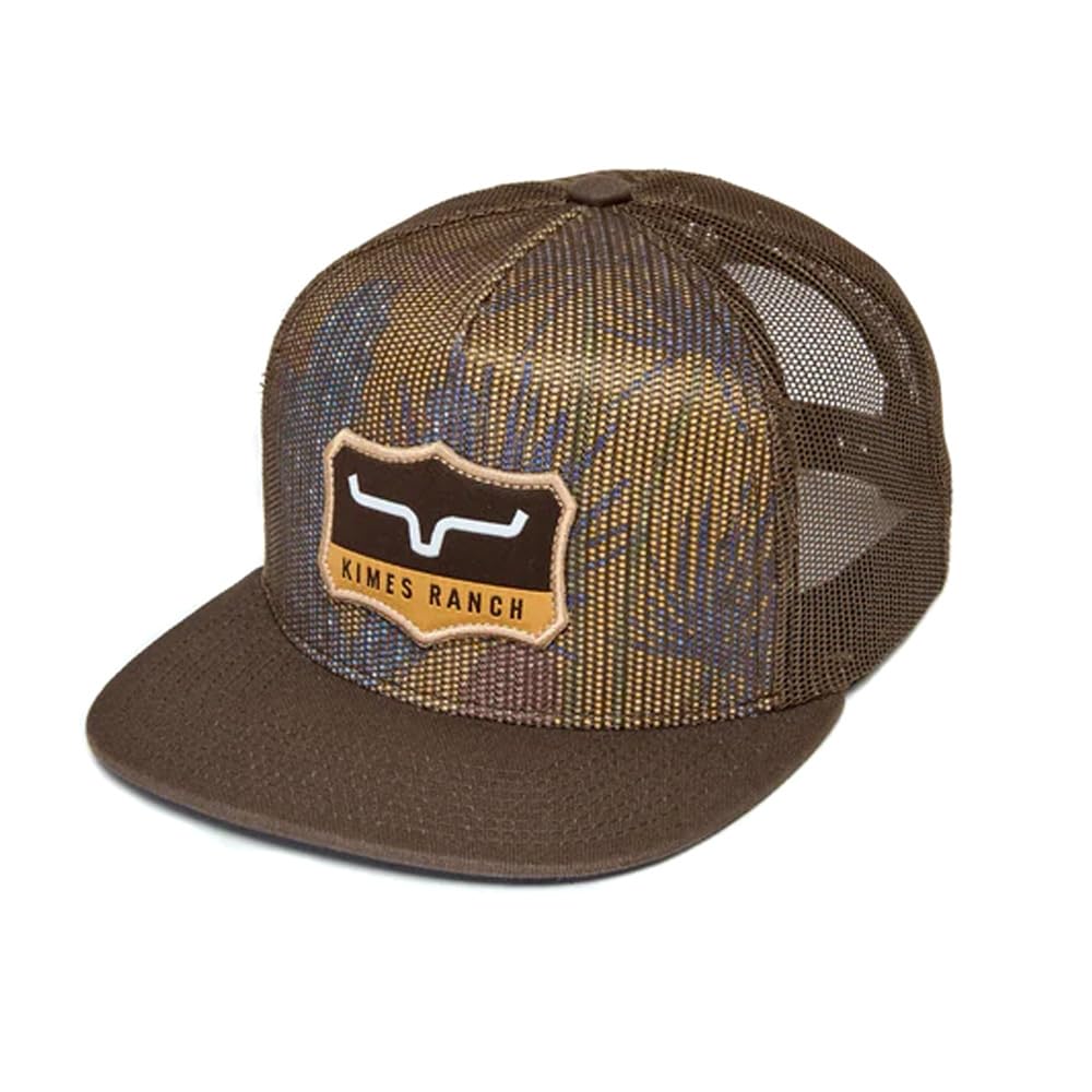 Kimes Ranch Willard High Profile Flat Bill Mesh Hat with Woven Patch