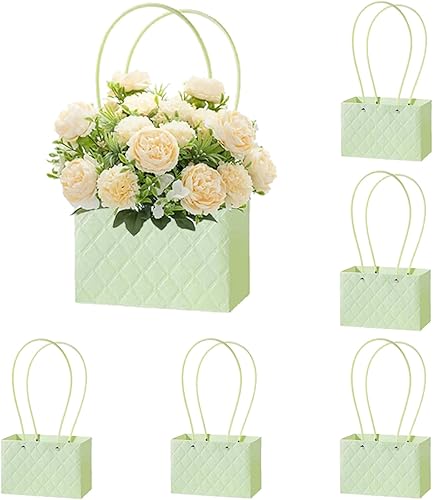 Bolsas de regalo de flores, bolsas de flores para ramos de flores, caja de flores con asa para el día de la madre, día de San Valentín, boda,