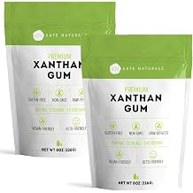 Kate Naturals Xanthan Gum for Baking, Ice Cream & Sauce Thickener 8oz, Gluten Free, Food Grade, 2 Pack