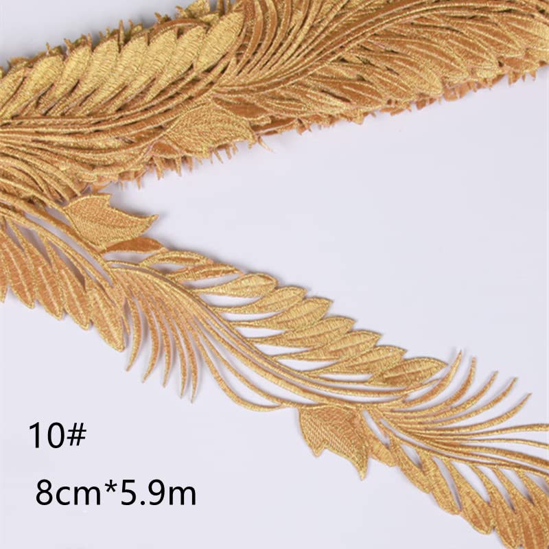 4 metri/lotto cos costume ricamo pizzo trim oro argento 3,5 cm abiti performance sul palco fai da te applique patch accessori in tessuto-14 golde