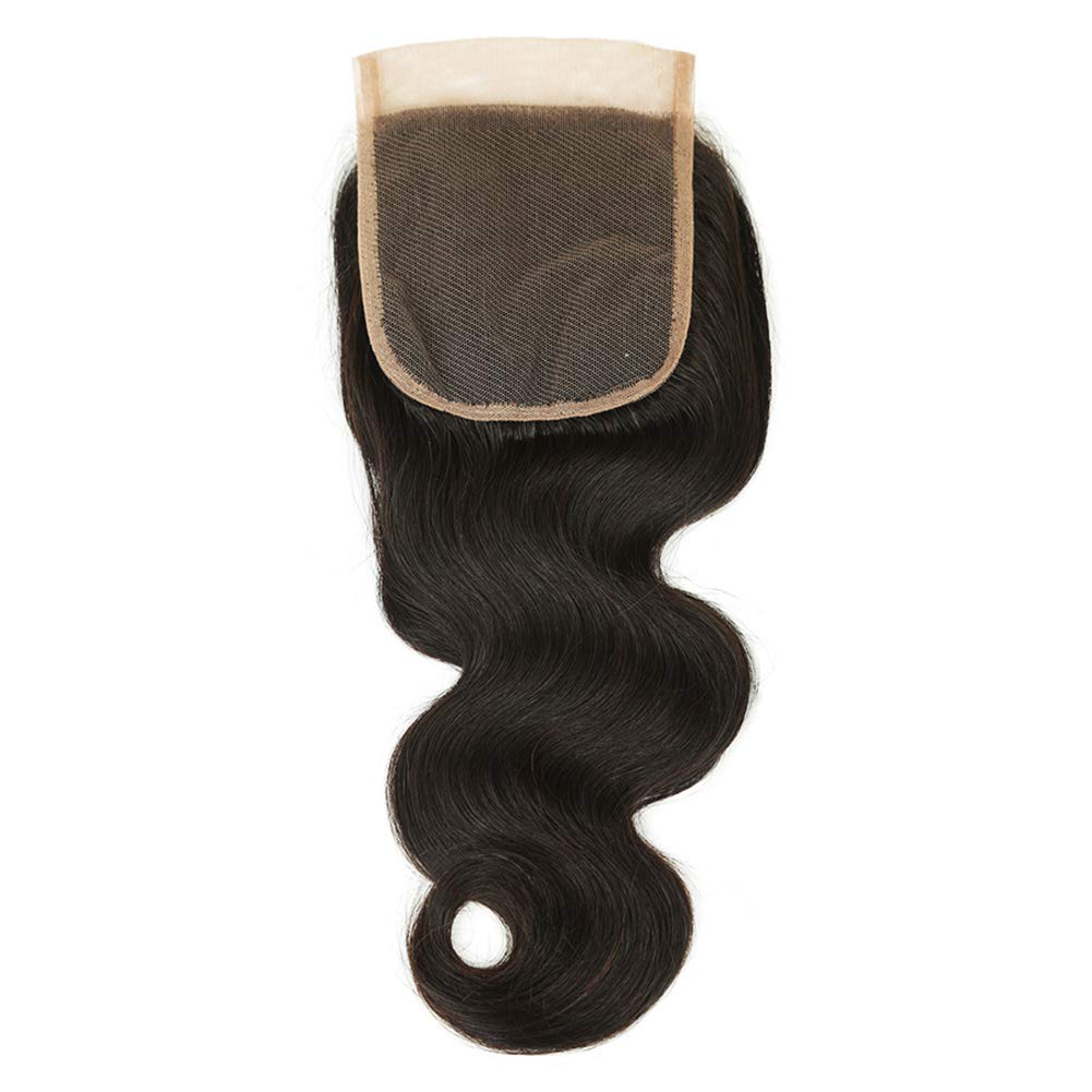 12A Brazilian Human Hair Body Wave Lace Closure Fre Part Natural Color 4x4 Swiss Lace Top Closure Remy Hair 10" Body Wave Closure Virgin Hair for Women