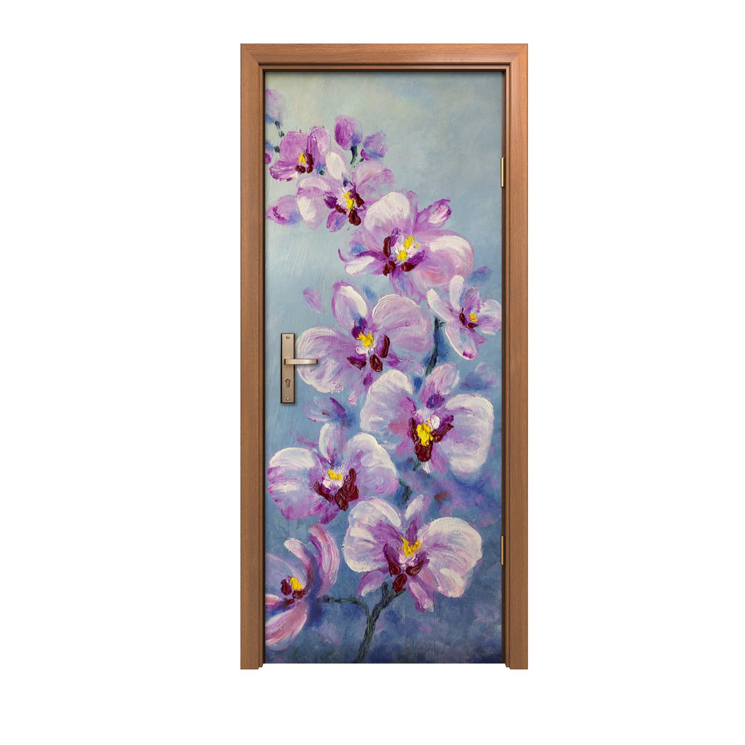 Autocollant de porte salon style floral 90x200cm ambiance nature intérieure