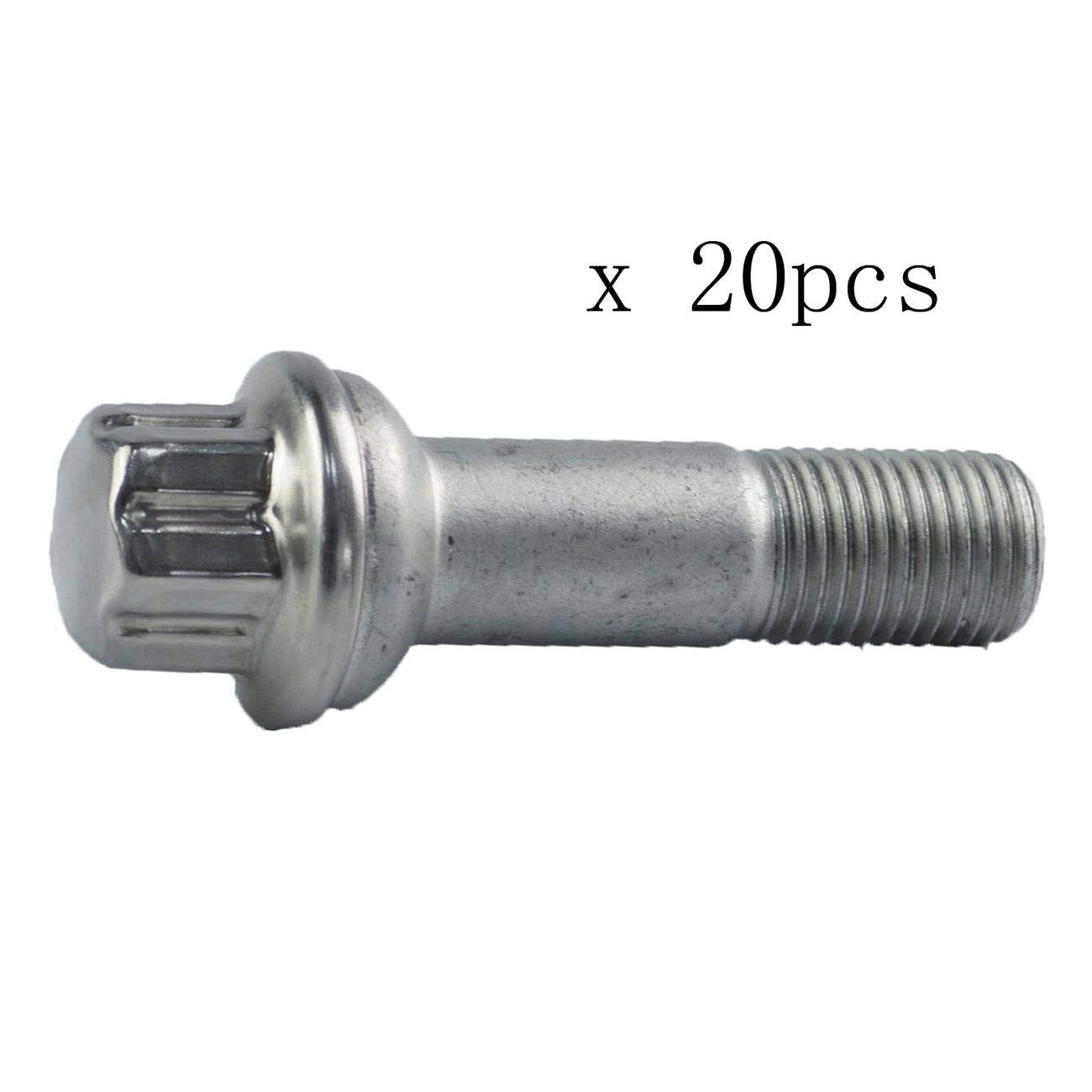 Bapmic 20x Radschrauben Radbolzen Dacromet M14 x 1,5 x 48,5 Ersatz für M-E-RCEDES-BENZ W166 C216 W221