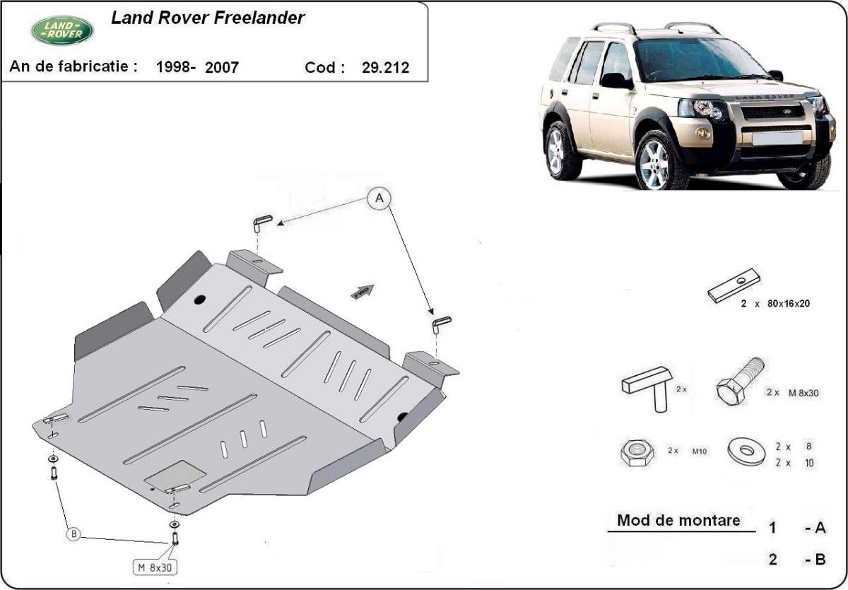 Protección metálica bajo motor compatible con Land Rover Freelander 1 - (1998-2007)
