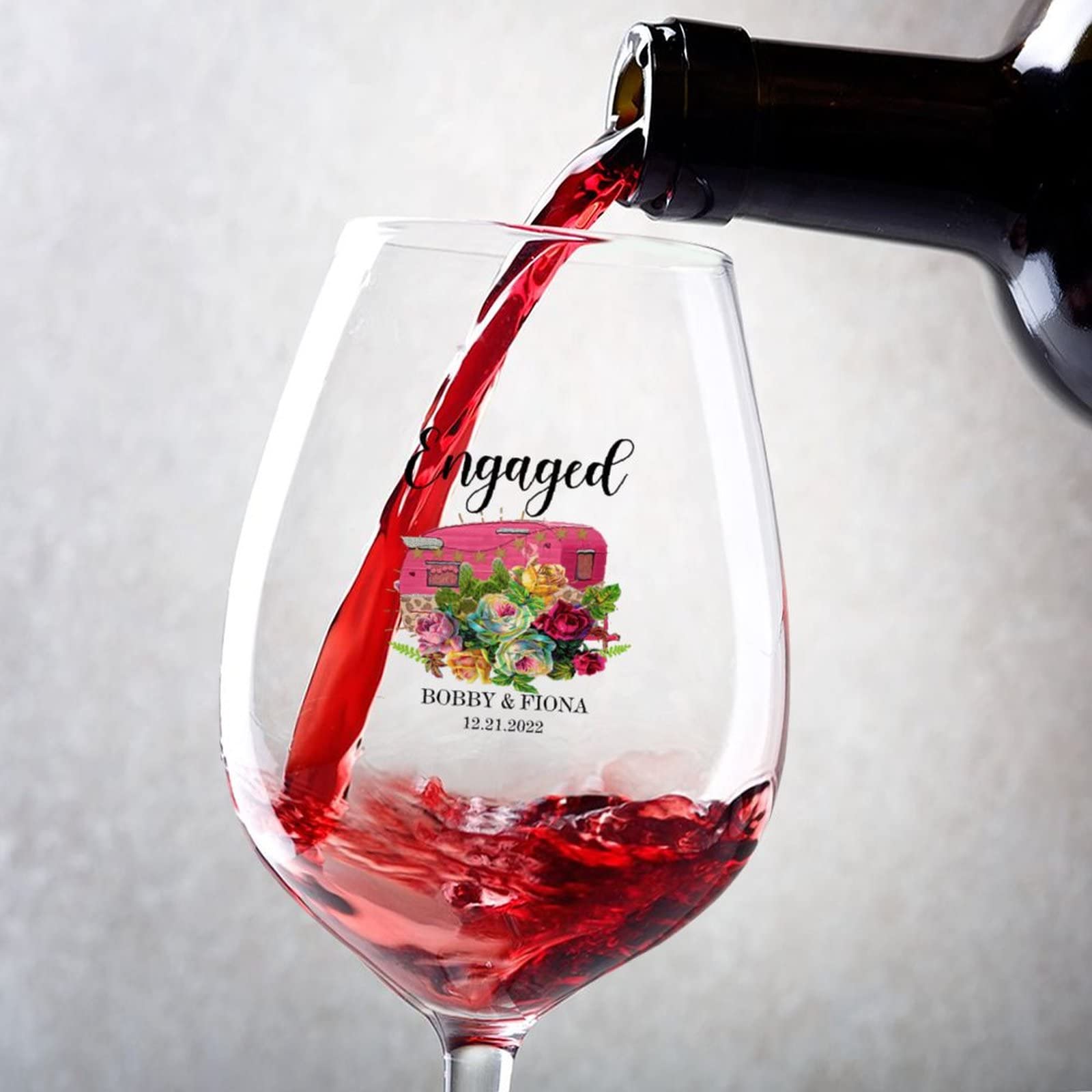 Verres à vin rouge décoratifs pour tables de fiançailles 325ml