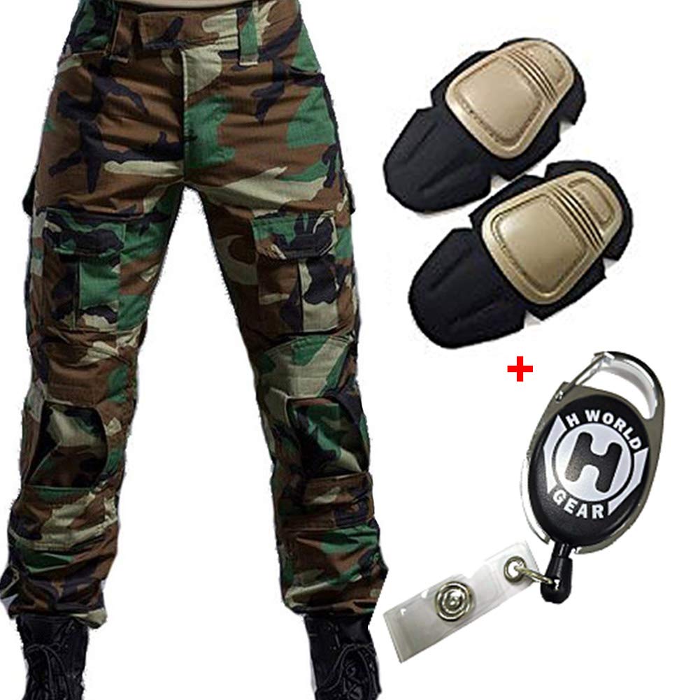 H World EU Army Army Tactical Airsoft Paintball Shooting Pants Combat Pants for Men with Knee Pads MCBK