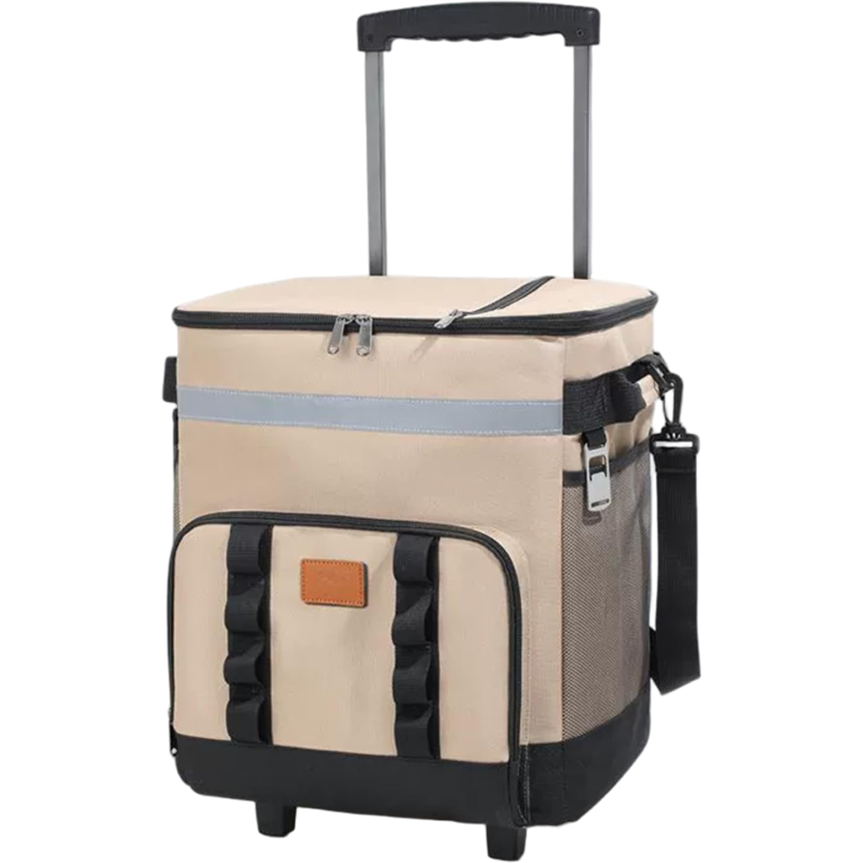 Nevera portátil con Ruedas y asa de 35 l, Plegable, con Ruedas y Tirador, Impermeable, con múltiples Bolsillos Cierre de Cremallera, Ideal para picnics al Aire Libre Playa.