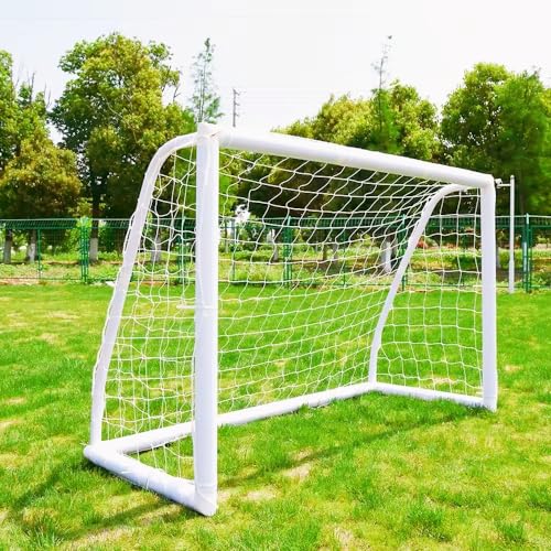 KATARUS Soccer Goal 12x6FT/10x6.5FT/8x6FT/8x5FT/6x4FT Outdoor Soccer Net Goals for Backyard with Weatherproof UPVC Frame & Ground Stakes Portable PVC Soccer Goal Post for Adults & Youth Training