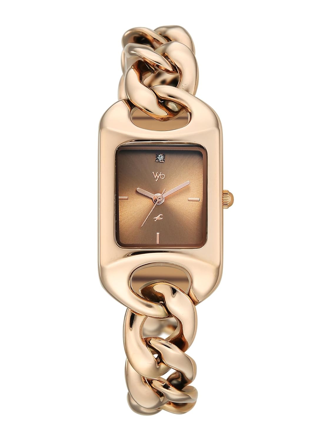 Fastrack Vyb Prodigy with Quartz Analog Mocha Brown Dial Rose Gold Alloy Strap Watch for Girls – FV60125WM02W