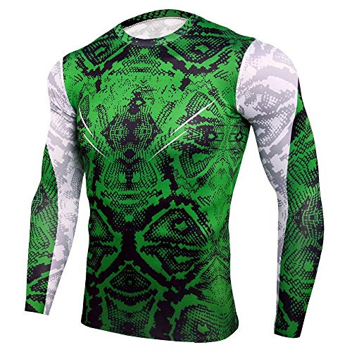 SHAMONI-SPORTS Comfort Long Sleeve Compression Skinny T-shirt Men Running Sport Quick Dry Shirt Male Gym Fitness Workout Tee Tops Clothing (Color : C10, Size : XXXL)