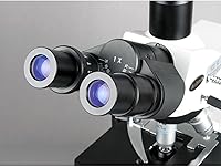 Vista 5 de AmScope Microscopio compuesto trinocular T690B-PL, aumento 40X-2000X, oculares de campo súper ancho WH10x y WH20x, objetivos acromáticos de plan