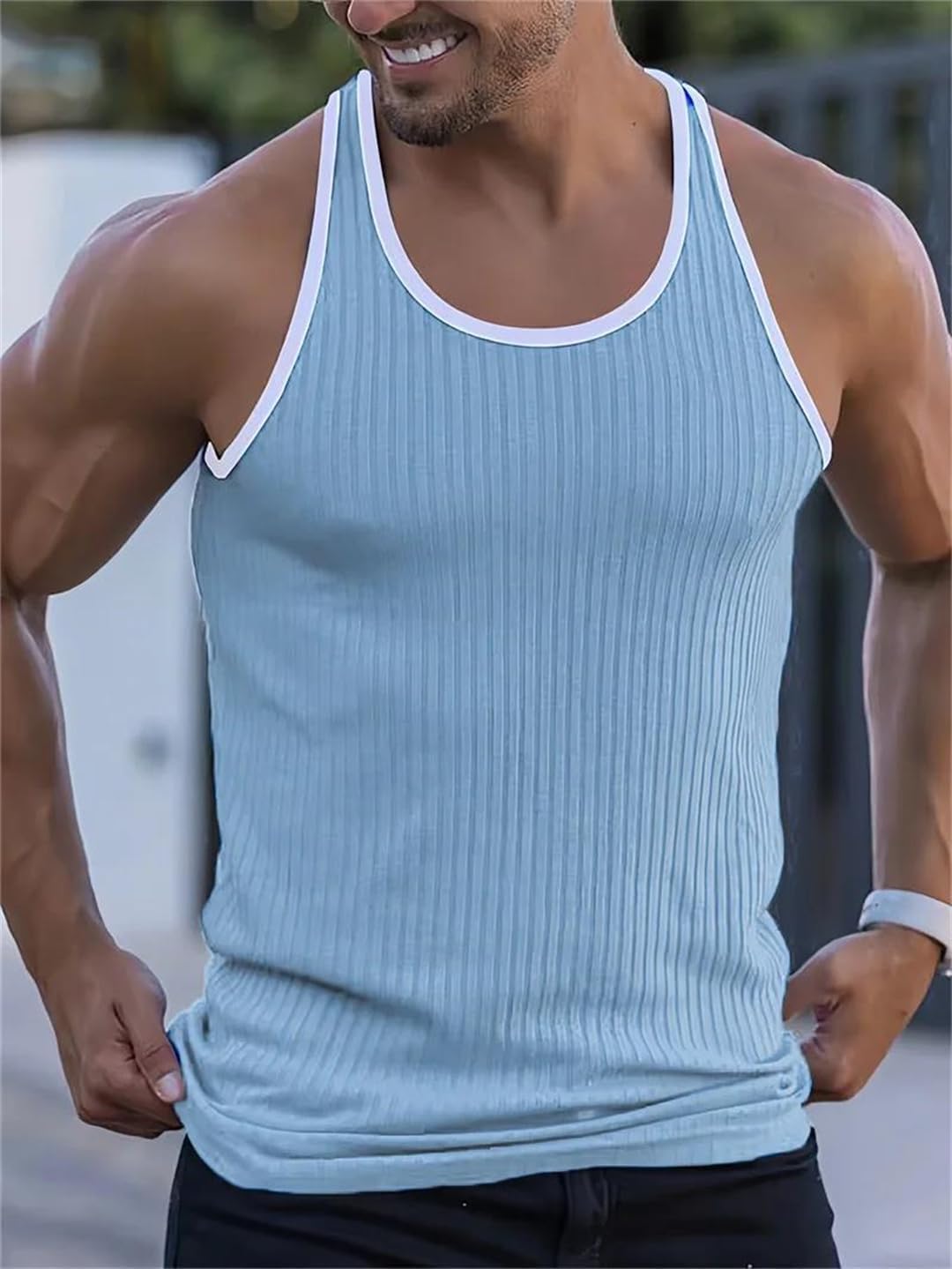 Men's Summer Breathable Stretch Loose Sleeveless Sports Base Layer Vest