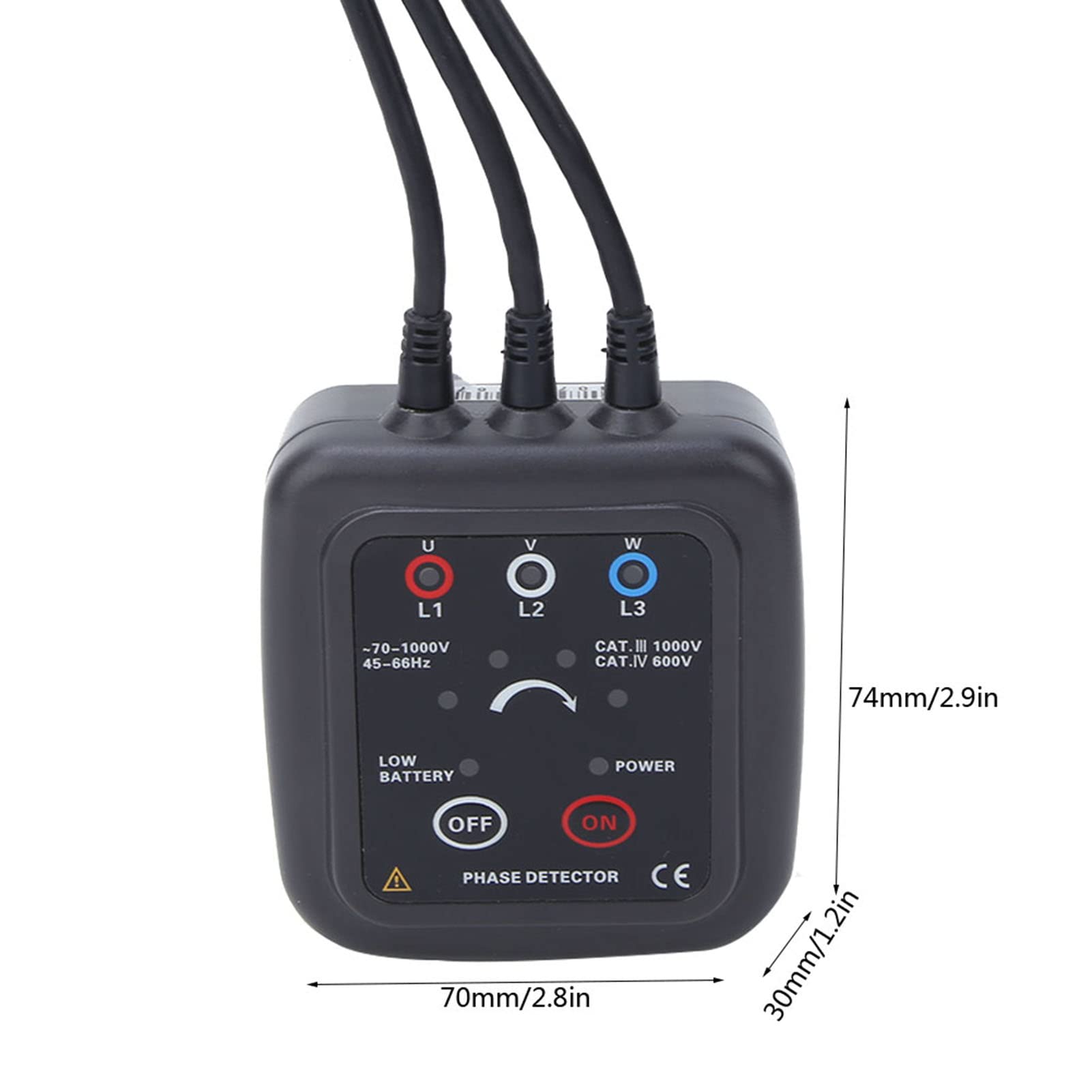 Rilevatore di Sequenza di Fase, Tester di Sequenza di Fase Trifase Senza Contatto ETCR1000D 70-1000V Digitale Senza Contatto, Tester di Sequenza di Fase Ca E Rotazione del Motore, Misuratore di Rileva