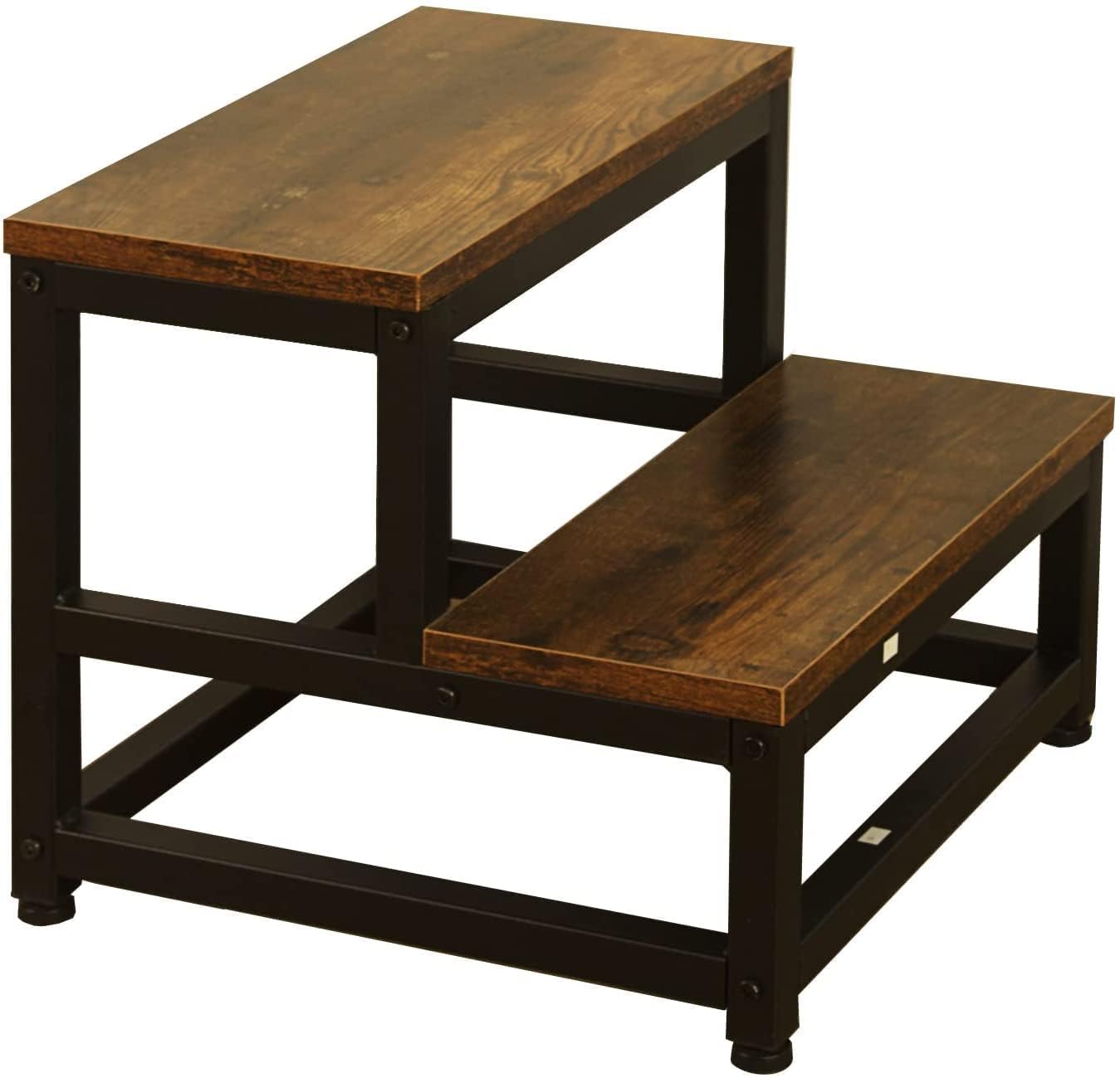 OGFC 28188 Step Stools for Adults, Bed Steps for High Beds,Heavy Duty 2 Step Stool, Wide Wooden Step Stools for Kids, Black Closet Step Stool - Black-picture-33