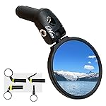 Hafny Bar End Bike Mirror - Stainless Steel Lens, Safe Adjustable Rearview, Cycle, E-bike - HF-MR087 (Black 68 Diameter)