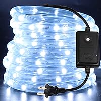 Vista 14 de Cuerda de luces LED, tira de luces LED de 1/2 pulgada, 3.3 pies/3.3 ft CA 110-130 V resistente al agua con 8 modos de parpadeo/desvanecimiento