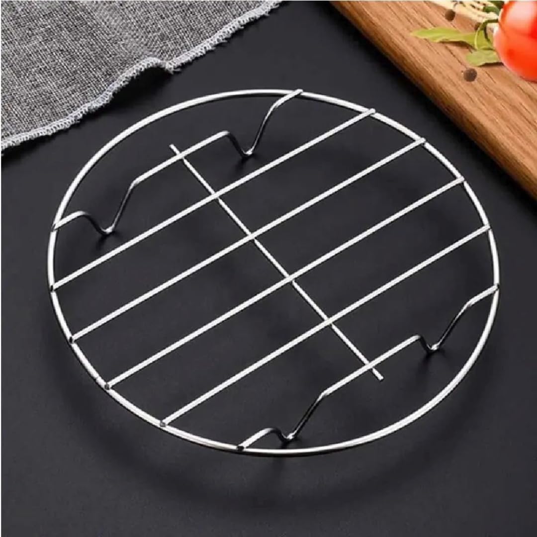 PARENCE.- Okrągły grill do frytkownicy - 17,5 x 17,5 x 2,5 cm - Akcesoria ze stali nierdzewnej do frytownicy, piekarników, parowaru, grilla