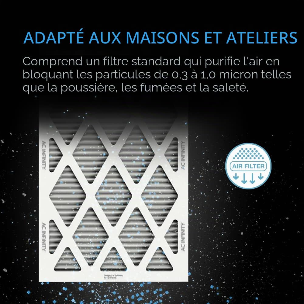 AC Infinity Boîte de filtre en ligne 15,2 cm avec filtre MERV 13, kit de filtration pour climatisation et climatisation pour ventilateur de conduit de 15,2 cm, pour entrée d'air frais et ventilation