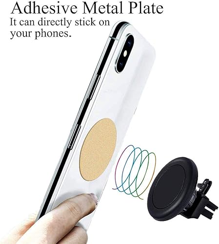 Miniatura 4 de ACKLLR 16 piezas de placa de metal para teléfono con adhesivo para montaje magnético sin cuna, teléfono celular, GPS y soporte para tableta, 8