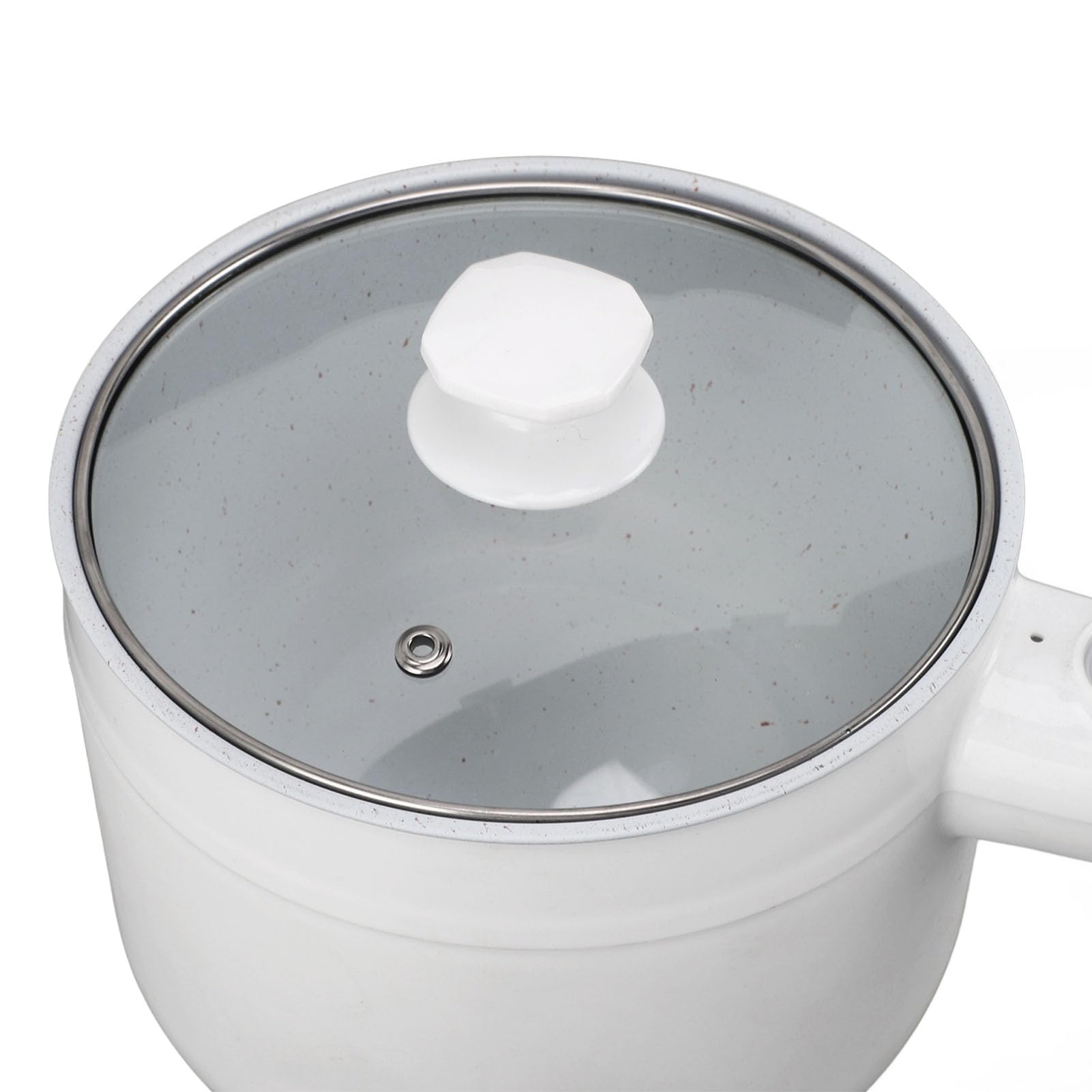 TOPINCN Marmite électrique 600 W 2 Vitesses 1,8 L Poêle à Revêtement en Céramique Poêle électrique Antiadhésive Hotpot Ramen Cuiseur Céramique Hot Pot Poêle électrique pour Dortoirs