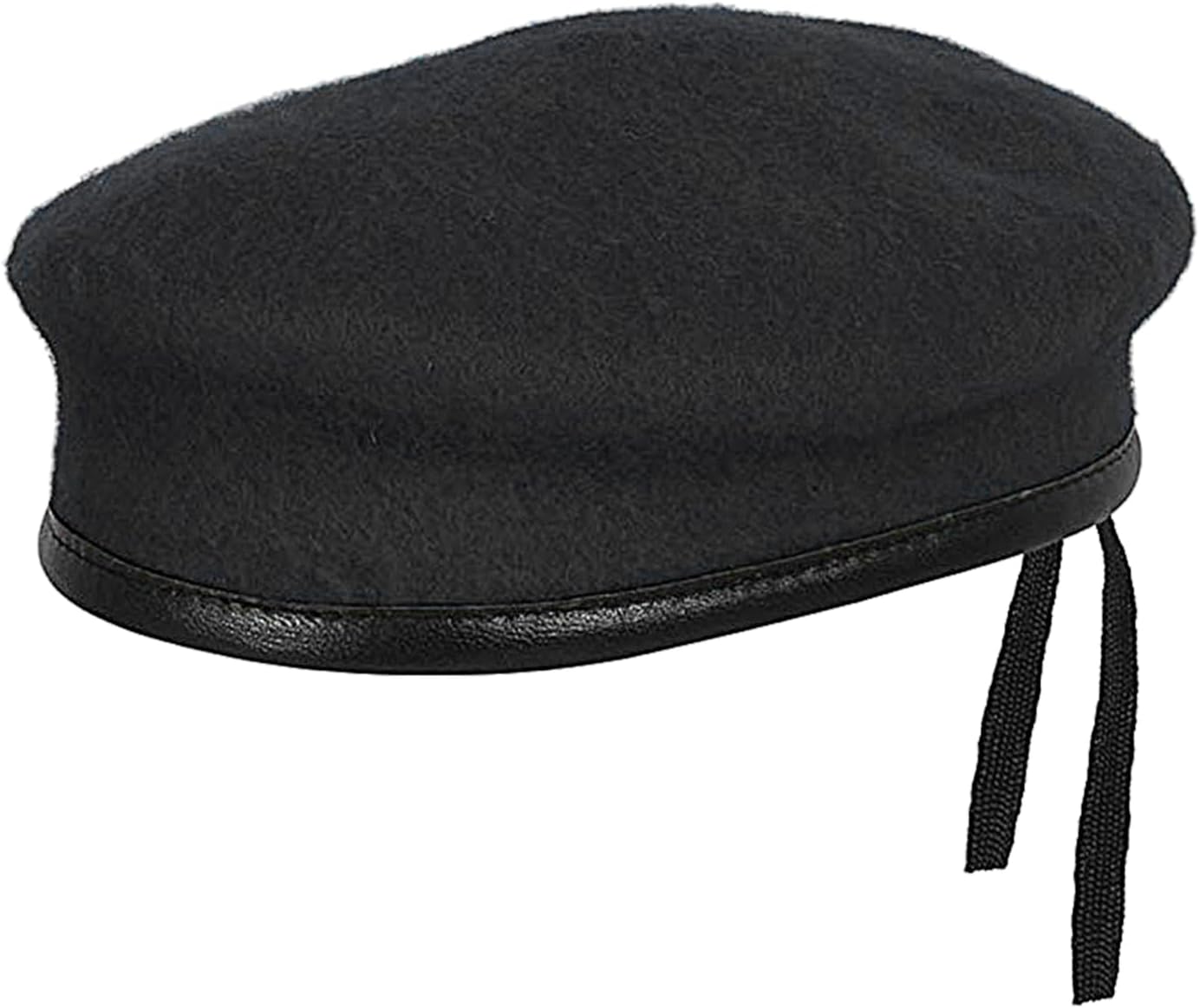 Army Style Berets Hat British Military Beret Hats Wool with Leather Sweatband Vintage Fashion Cap for Men Women