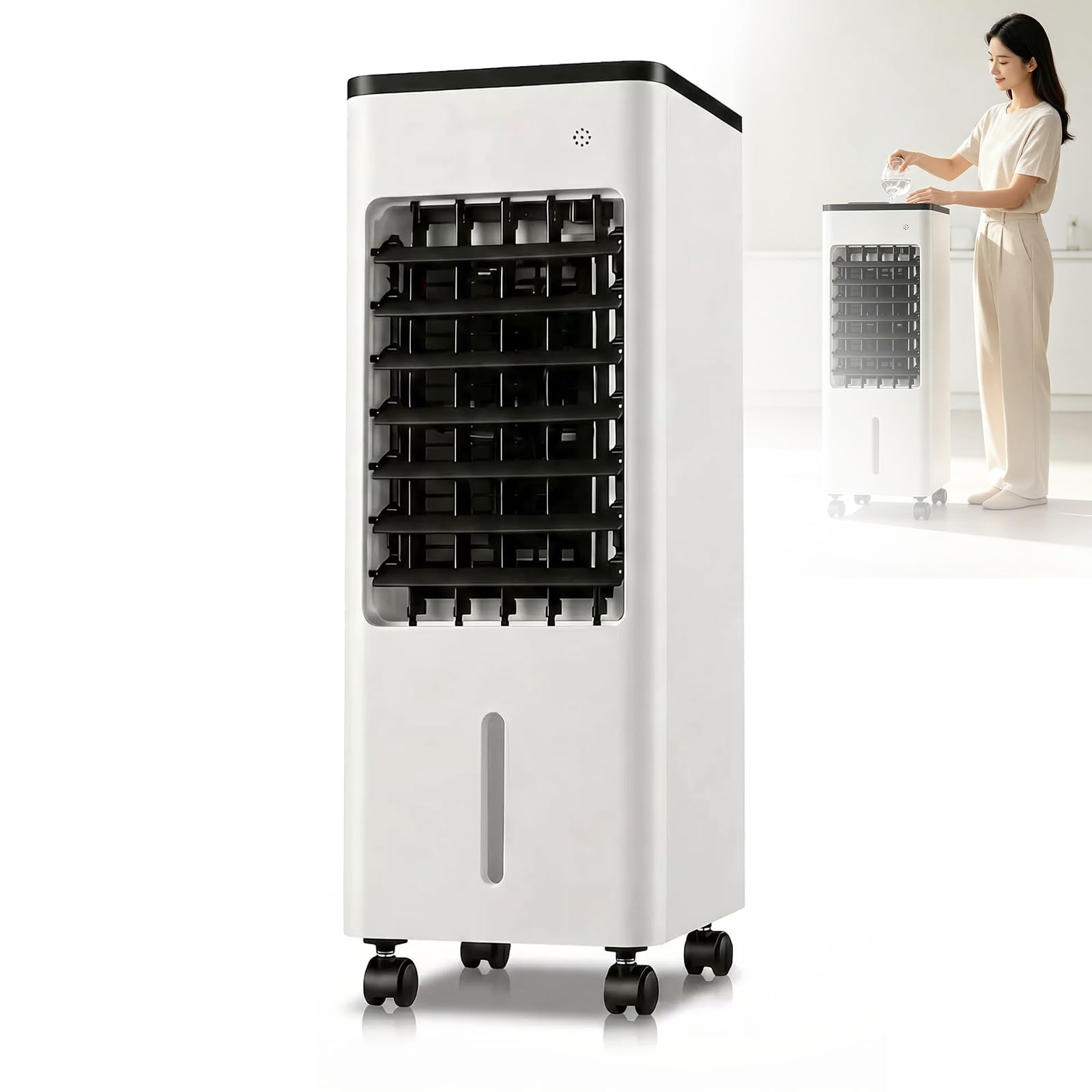 Pqxqz Black Room Swamp Cooler, Portable Evaporative Air Cooler