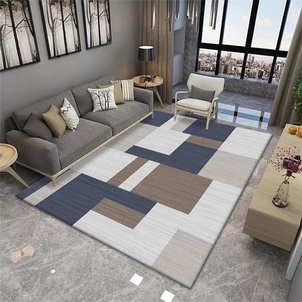 Tapis 160X200cm rectangulaire à motif géométrique lavable et antidérapant pour cuisine