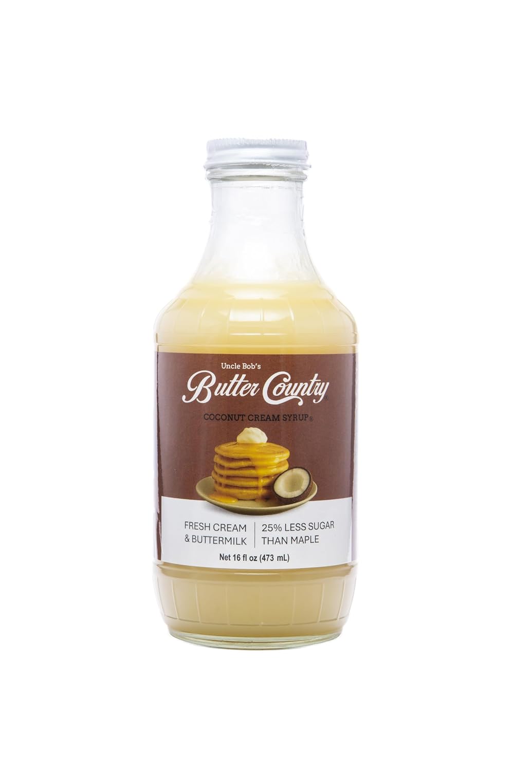 Uncle Bob's Butter Country Creamy Coconut Syrup, 16 Fl Oz, 1pk