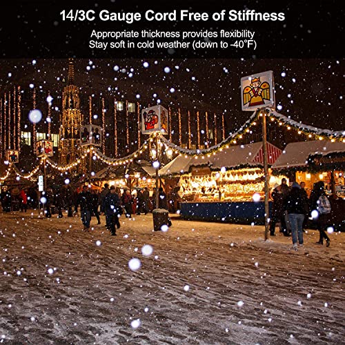 25Ft 14 Gauge 3 Prong Power Extension Cord,6 Socket Evenly-Spaced,Nema5-15P/Nema5-15R Male To Female Connector,Stage Back Lines Power Board,Holiday,Party And Christmas Decoration Extension Cable... #TOP6