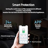 Vista 4 de Interruptor inteligente DIY 1P+N Wi-Fi, funciona con Alexa y Google Assistant para control de voz, 6A con monitor de energía, control remoto por