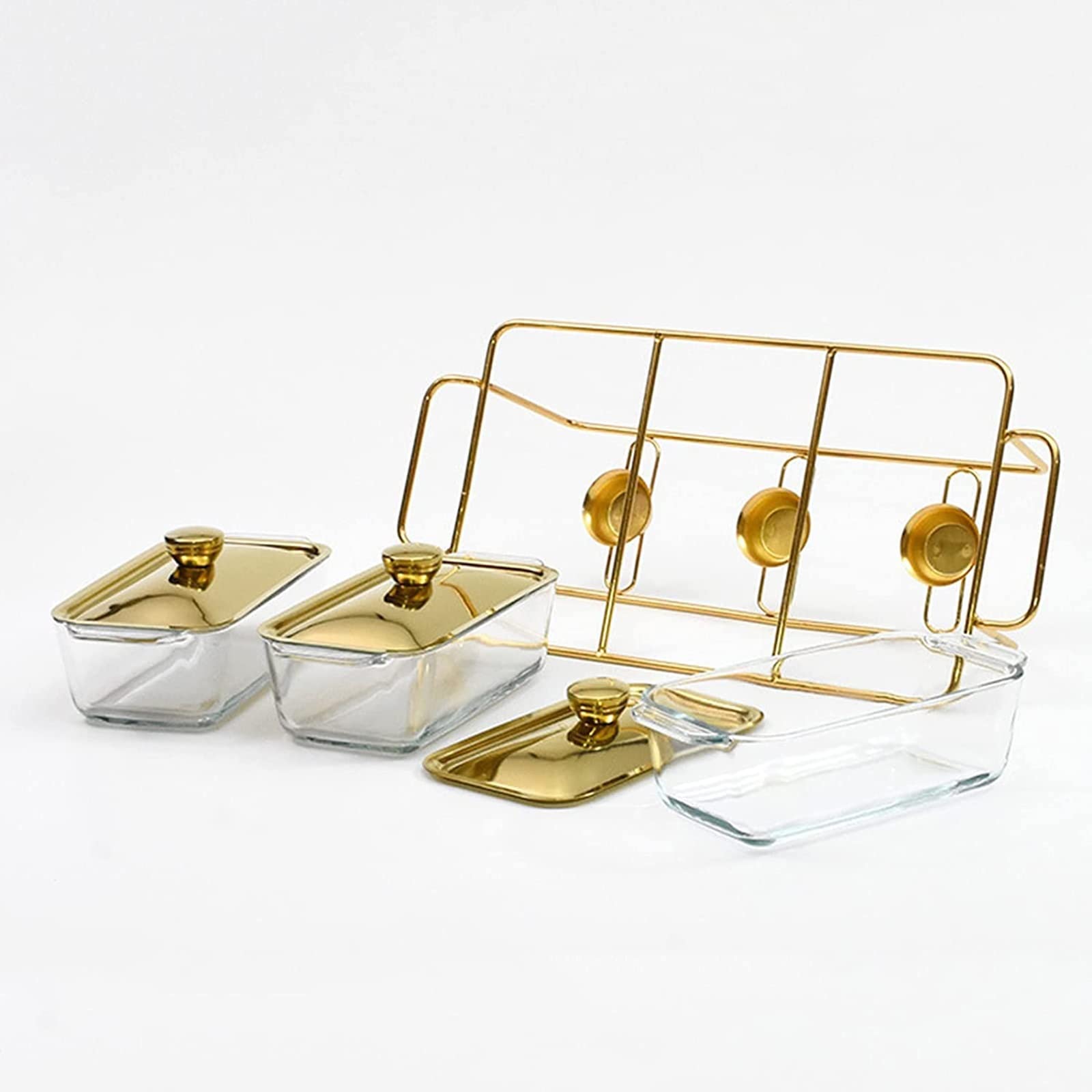 Chafing Dish Buffet-Set, rechteckig, Edelstahl, Chafers und Buffet-Wärmer mit Tabletts, Pfannendeckel, Rahmenständer für Küche, Party, Bankett, 3 x 1,3 l