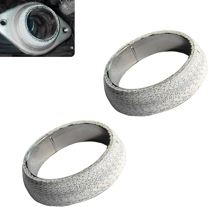 Junta tipo donut do coletor de escape Hugwits em grafite, diâmetro interno de 6,50 cm – Pacote com 2