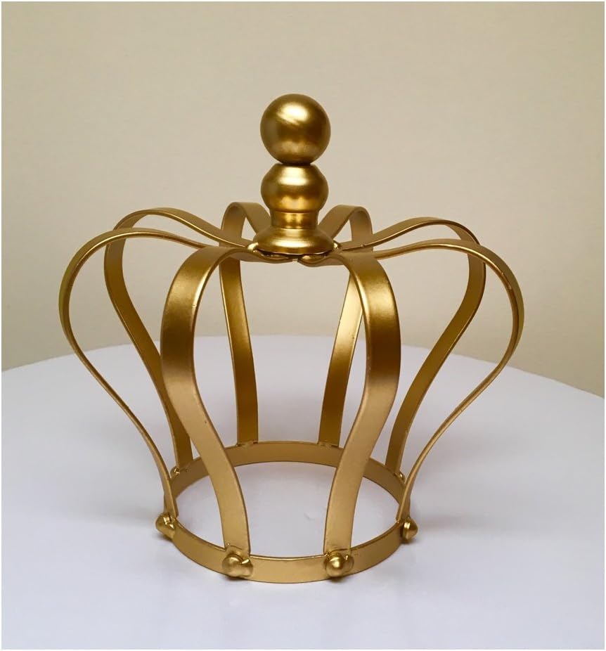 Gold or Silver Color Metal Crown for Flower Centerpieces or Cake Topper (Gold)